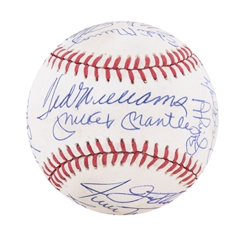 500 Home Run Club Multi Signed ONL White Baseball With 17 Signatures (PSA/DNA NM+ 7.5)